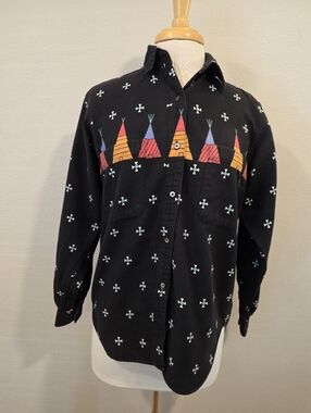 Boston Traders Vintage Tipi Print Button Down Shirt